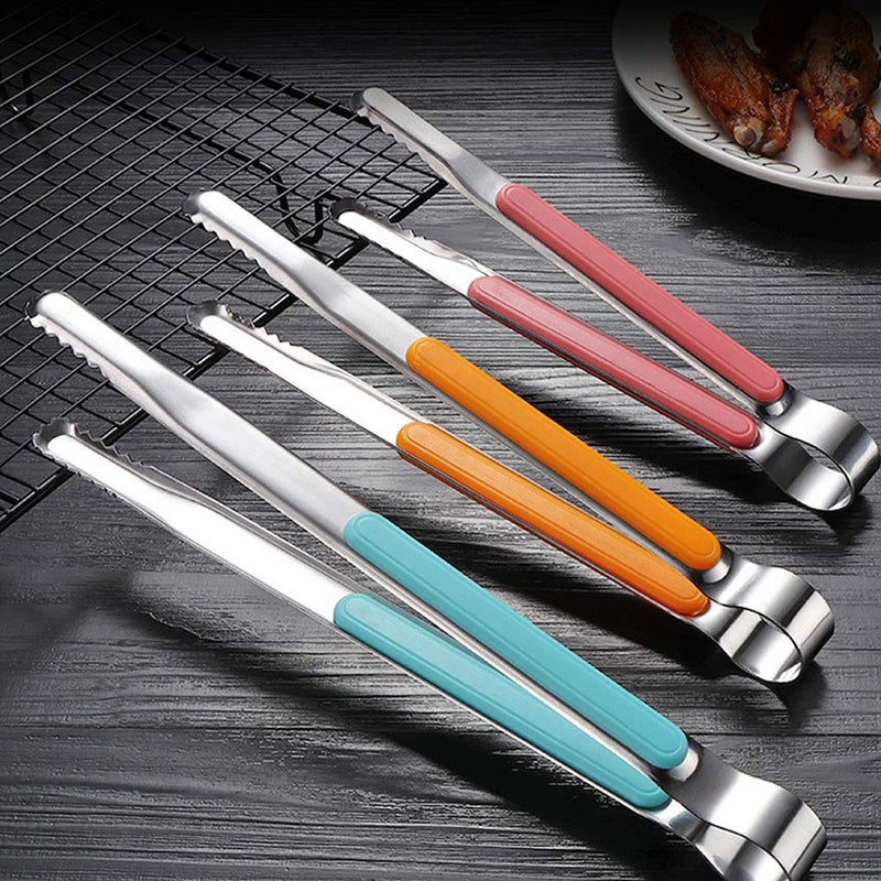 TXIN 3 Sizes BBQ Tongs, Colorful Professional Grill Tongs for Kitchen Cooking Serving, Stainless Steel Tongs for Grill Accessories - Image 1